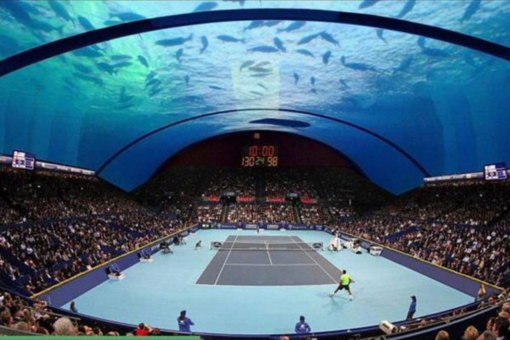 underwater tennis court